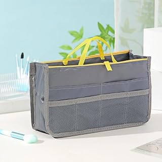 Multi-Pocket Travel Cosmetic Bag Organizer, grey