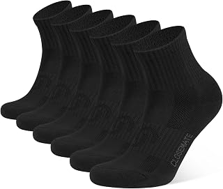 CLOSEMATE 3 Pairs Men's & Women's Padded Quarter Socks for Sports 35-50
