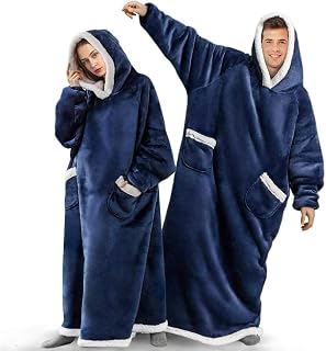 Oversized Sherpa Hoodie Sweatshirt Blanket Soft Cosy Warm Giant Hoodie Cuddly Blanket with Sleeves Hoodie Super Soft and Comfortable Christmas Jumper Suitable for Adults, Men, Women
