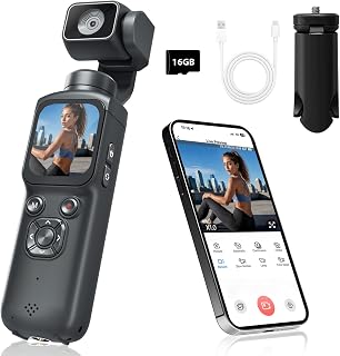 4K Pocket Camera for Vlogging,75MP Vlogging Camera with 330° Rotating Lens | WiFi,1.72" Touch Screen,Face Tracking,16GB TF Card & Tripod,Pocket Video Camera for Daily Recording