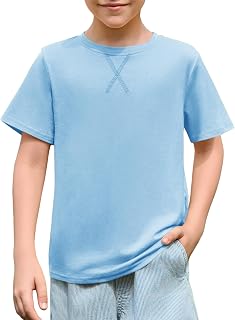 Haloumoning Kids Summer Short Sleeve Crew Neck T-Shirt 5-14 Years