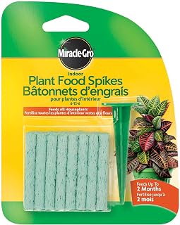 Miracle-Gro Indoor Plant Food Spikes, 24-Pack | Slow Release Fertilizer for Houseplants | Pre-Measured, Feeds Up to 2 Months
