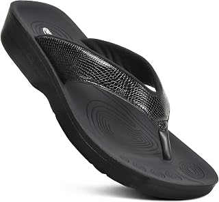 AEROTHOTIC Original Orthotic Comfort Thong Style Flip Flops Sandals with Arch for Comfortable Walking