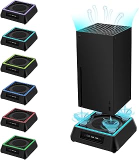 Mcbazel Cooling Stand with LED Lighting for Xbox Series X Console, Series X Cooling Fan,Colour Changing Cooling LED Stand for Xbox Series X with Indicator