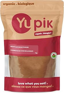 Yupik Organic Raw Cacao Powder 1kg, USDA Certified, Non-GMO, Vegan, Gluten-Free, Kosher, Bold Chocolate Flavor for Baking, Desserts & Beverages
