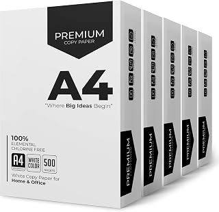 Stick Well A4 Printer Paper - White A4 Paper, Compatible with Inkjet, Laser Printers & Copiers, Multipurpose, Ideal for Home and Office Printing (5 Reams)