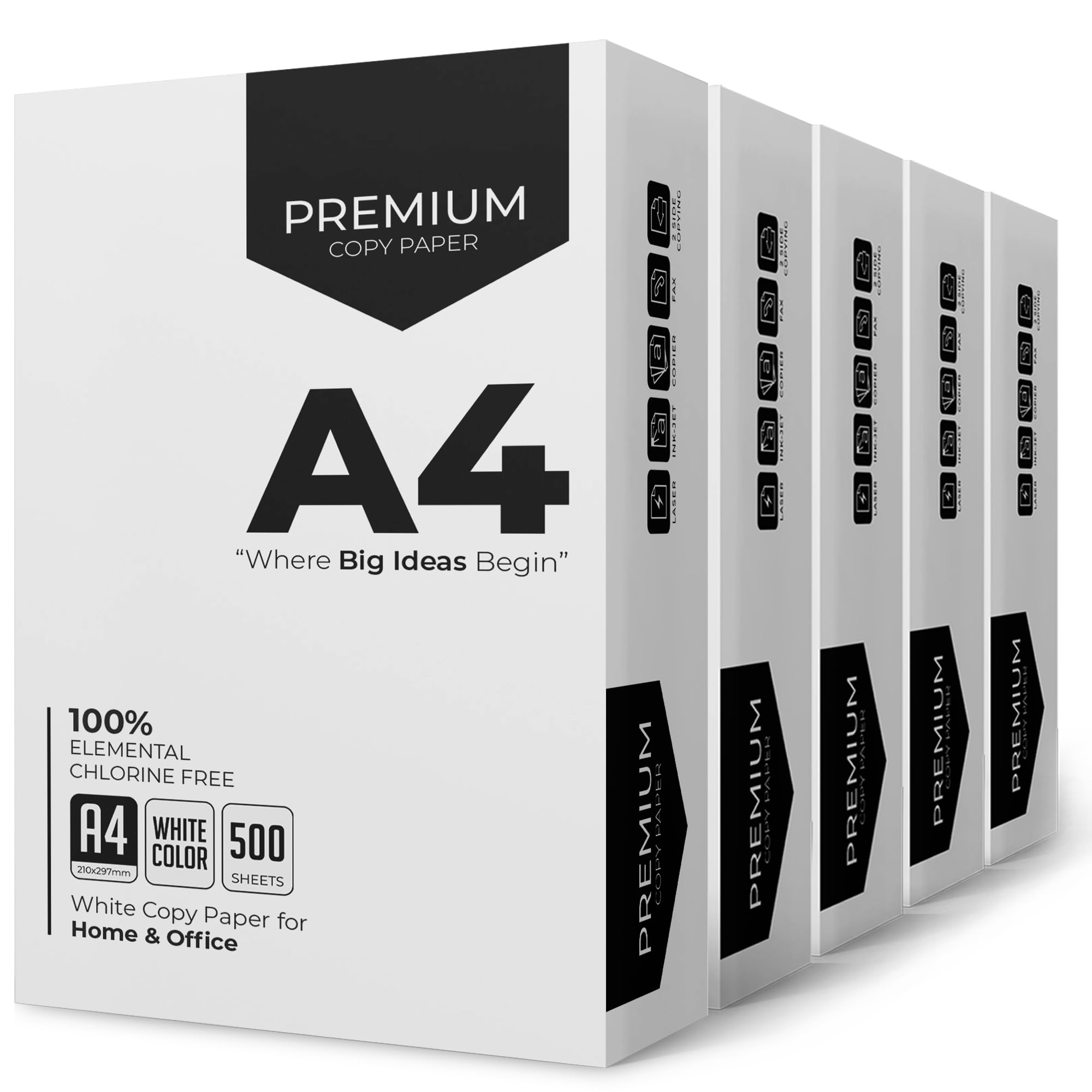 Stick Well A4 Printer Paper - White A4 Paper, Compatible with Inkjet, Laser Prin