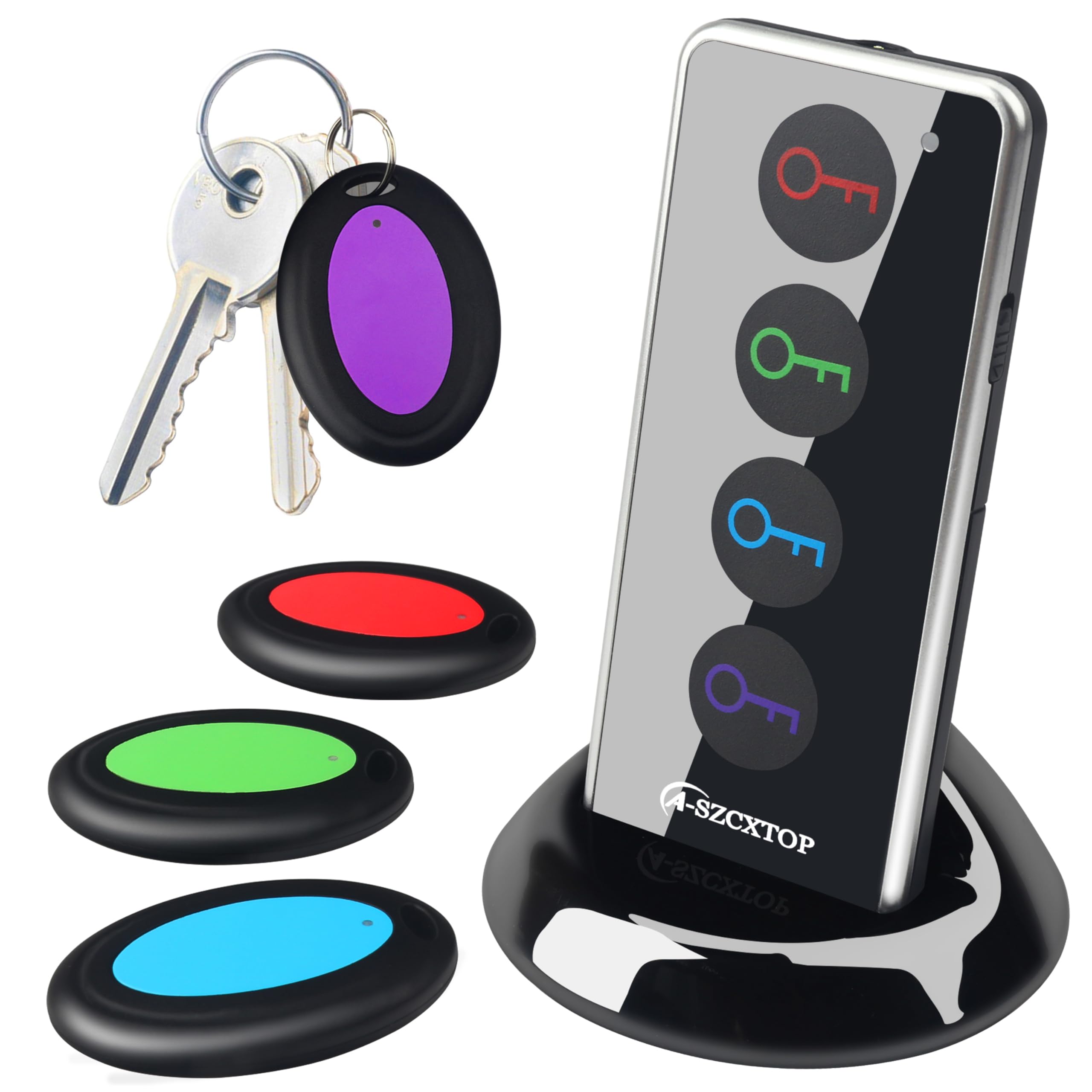 Key Finder Locator RF Wireless Remote Item Tracker with 4 Receivers | No App Req