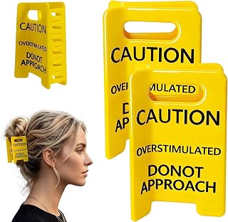 2 Pcs Yellow Do Not Approach Hair Claw Clip for Thick Hair Funny Gift for Coworkers Friends Party Supplies