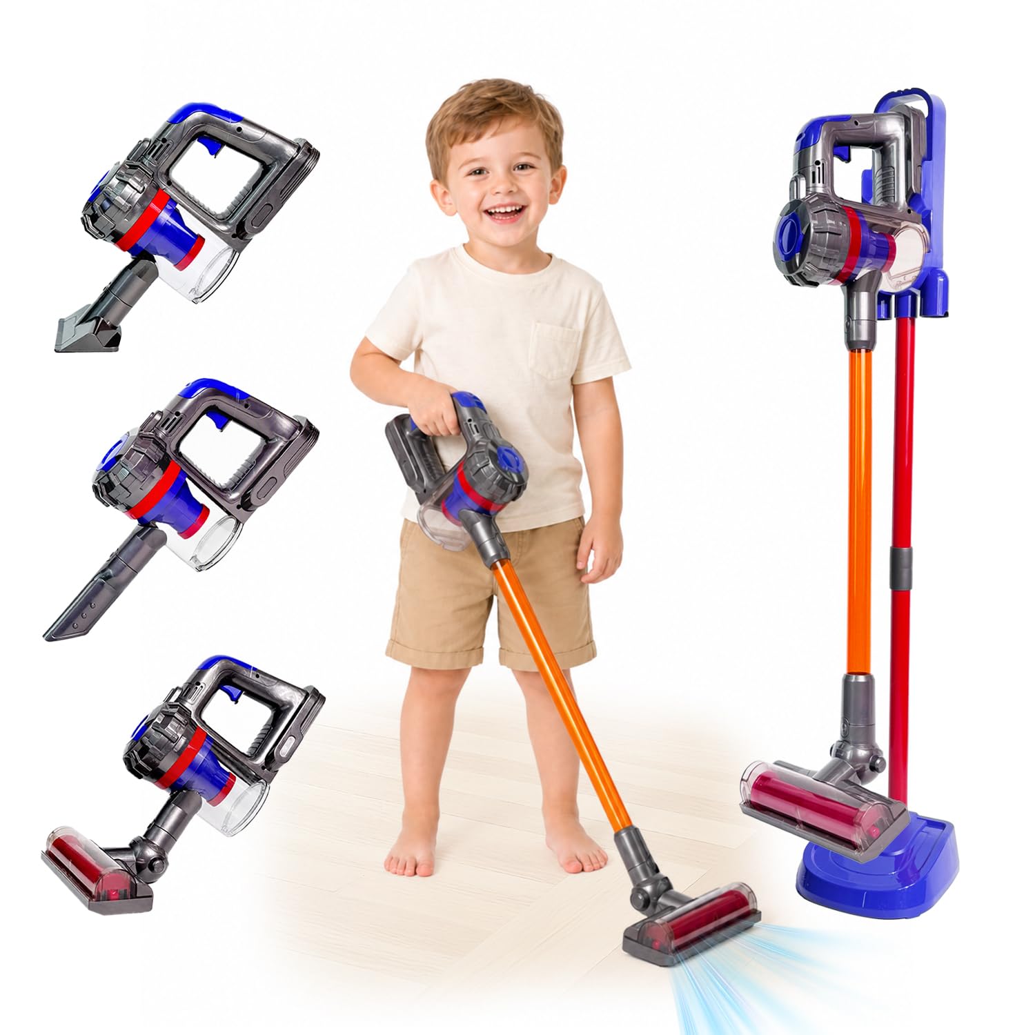 VARANO 3-in-1 Kids Vacuum Toy that Really Works with Storage Stand (Purple) | Re