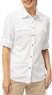 33,000ft UPF50+ Women's UV Protection Quick Dry Leisure Long Sleeve Shirt for Hiking Fishing Safari Travel Golf
