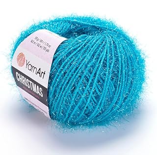 Yarnart Christmas Fantasy Sparkly Knitting Yarn Metallic & Sparkle Shiny & Eyelashes - 100% Polyamide - 50g - 155 yds - 50g - Amigurumi Yarn (04)