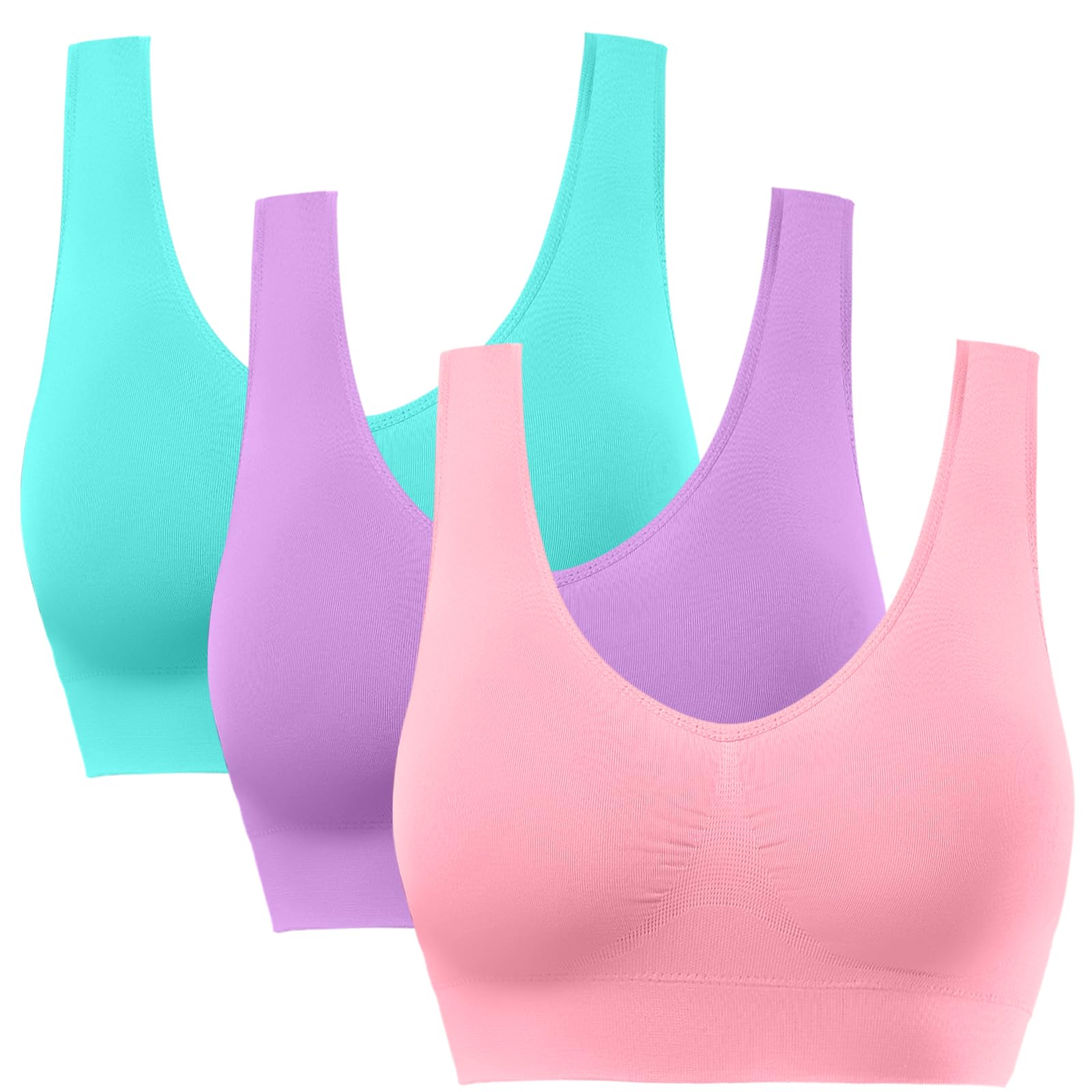 BESTENA Sports Bras for Women, Seamless Comfort Yoga Bra with Removable Pads