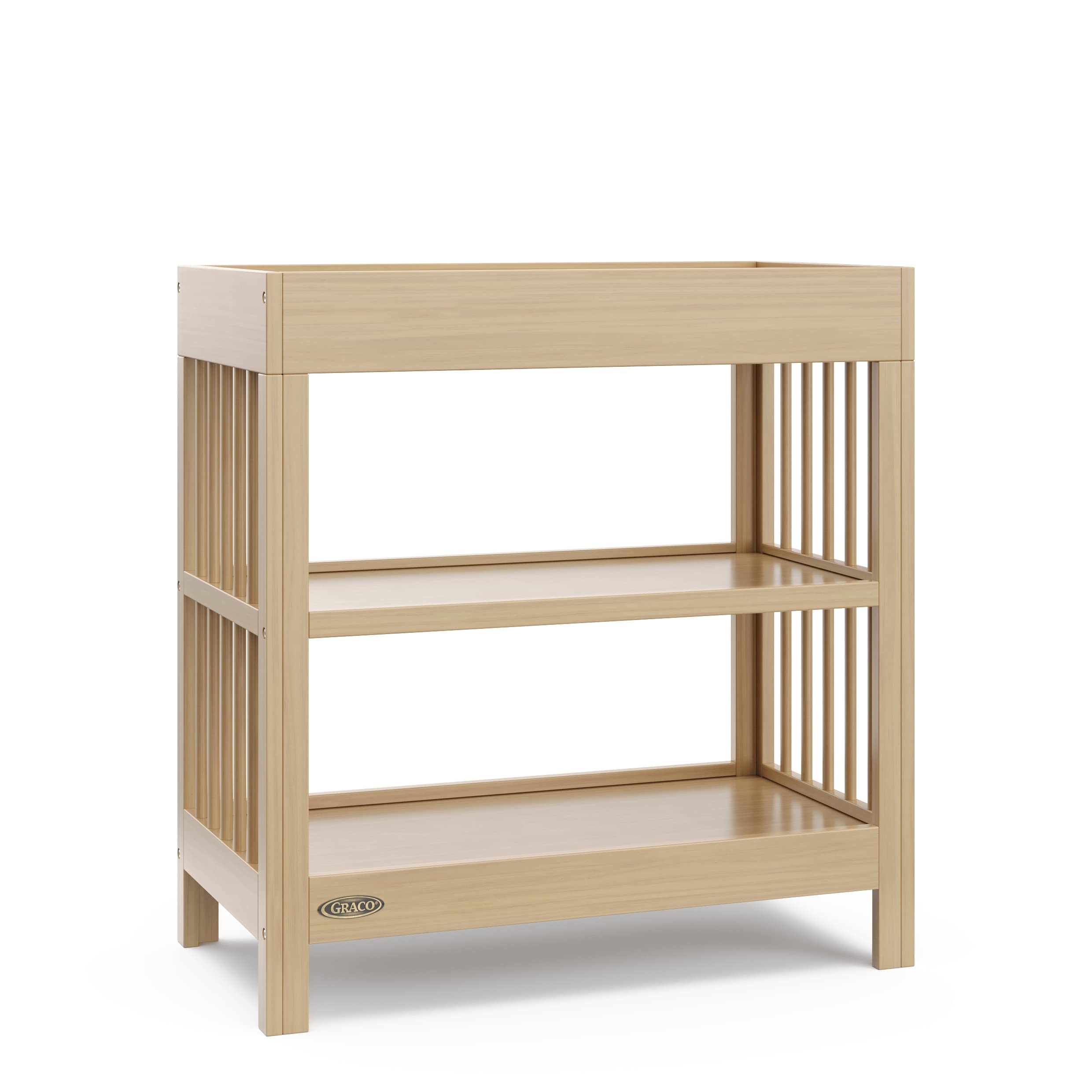 Graco Teddi Changing Table with Water-Resistant Changing Pad (Driftwood) - GREEN
