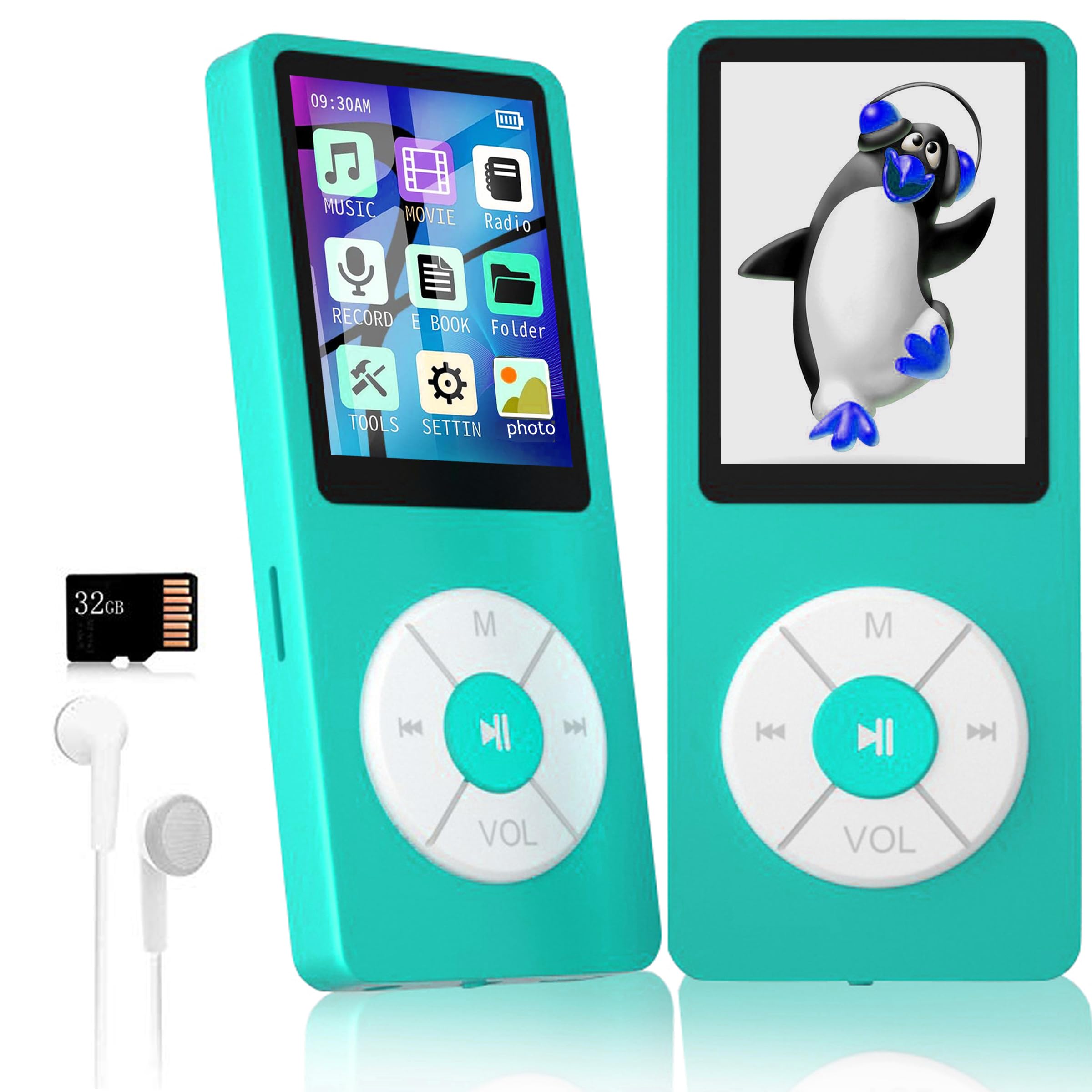 MP3 Player with 32GB TF Card,Built-in HD Speaker,Portable HiFi Music Player with