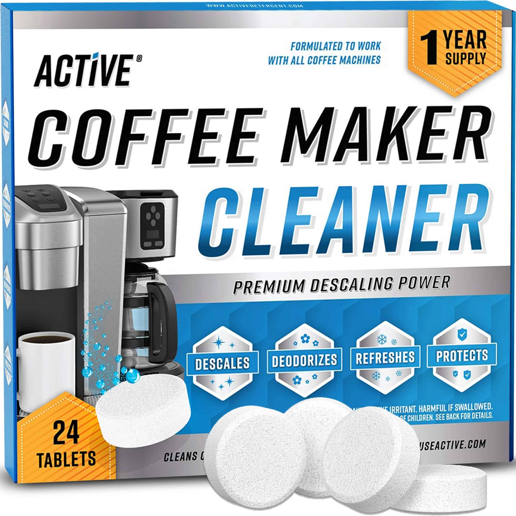 Coffee Machine Cleaner Descaler Tablets - 24 Count, Compatible With Nespresso, K