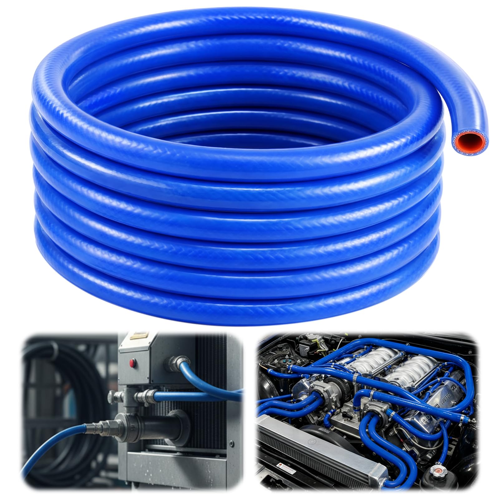 Outus 5/8" Id, 25ft Silicone Heater Hose,Coolant Radiator Hose, Blue, 1 | 7