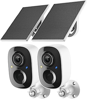 Fazoxo 2K Security Camera Wireless Outdoor, WiFi Cameras for Home Security | Solar Powered,Motion Detection,Color Night Vision(Spotlight),Instant Alert,2-Way Audio,Siren&SD/Cloud Storage,IP65,2.4GHz