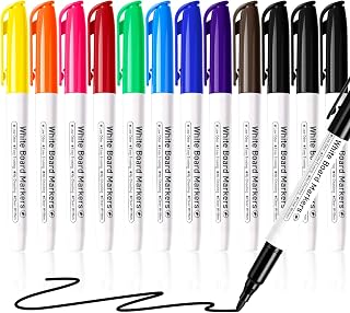 Hoenart Dry Wipe Whiteboard Marker Pens, 10 Colours Pack of 12, Fine Tip,Low Odour,Ideal for Home, School, Office & Classroom