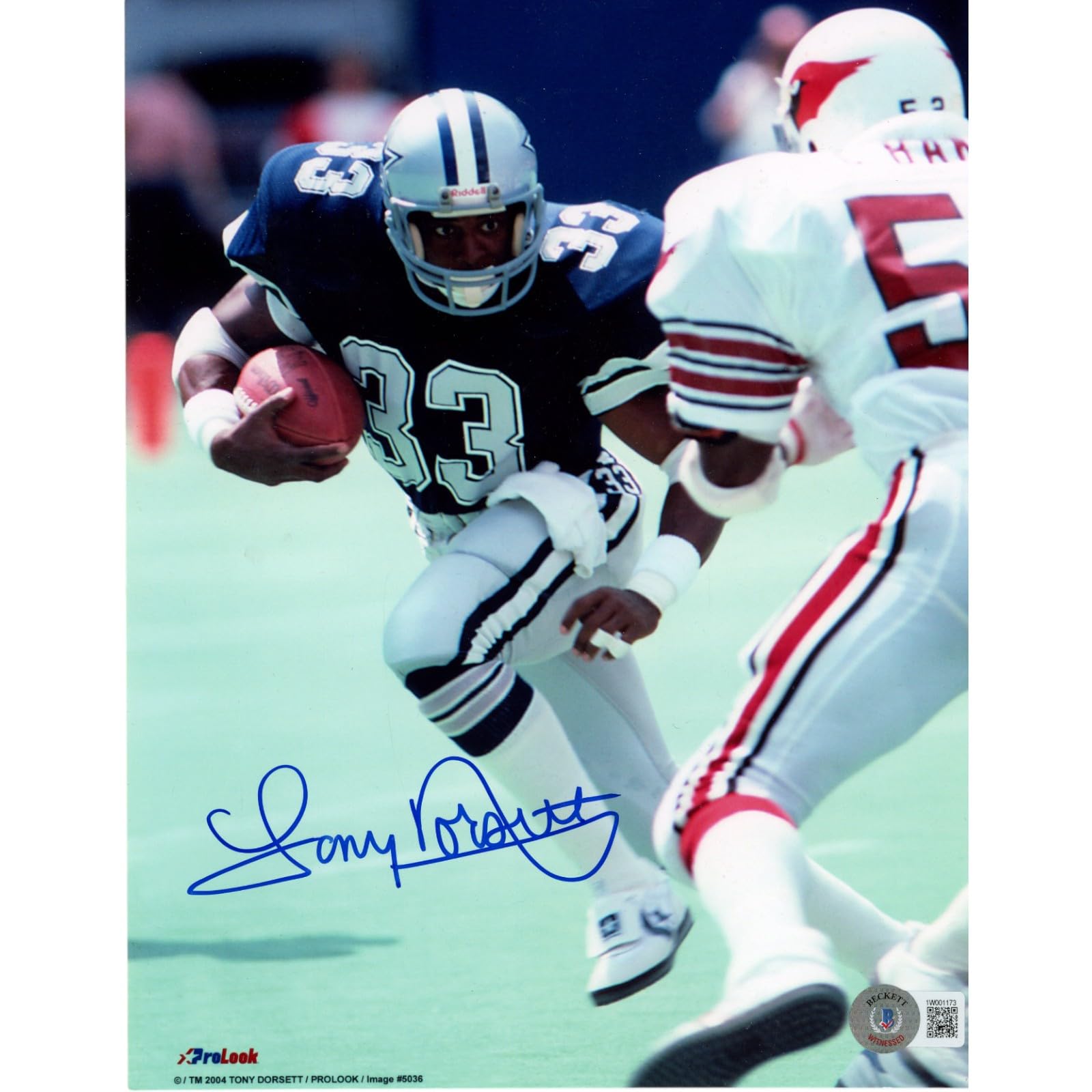 Tony Dorsett Autographed/Signed Dallas 8x10 Photo Beckett