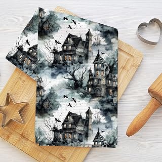Scary Castle Forest Kitchen Towel, Microfiber Soft Dish Towel for Kitchen, Wash Cloth for Shower, Home Bathroom Farmhouse, Reusable Hand Towel Tea Towel for Women 2