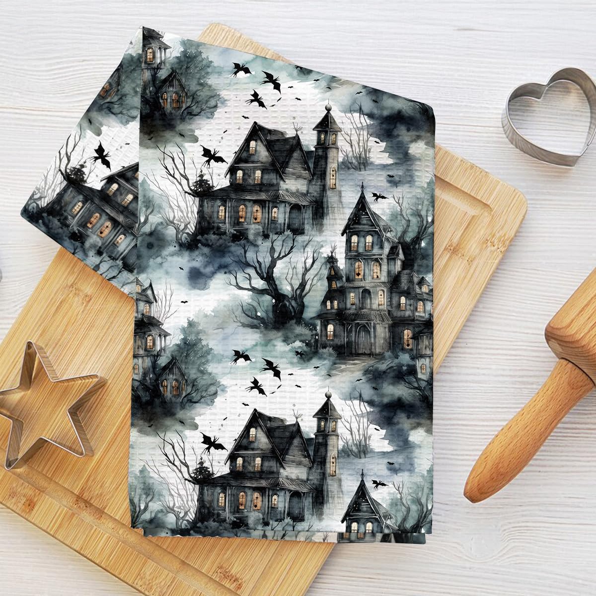 Scary Castle Forest Kitchen Towel, Microfiber Soft Dish Towel for Kitchen, Wash 