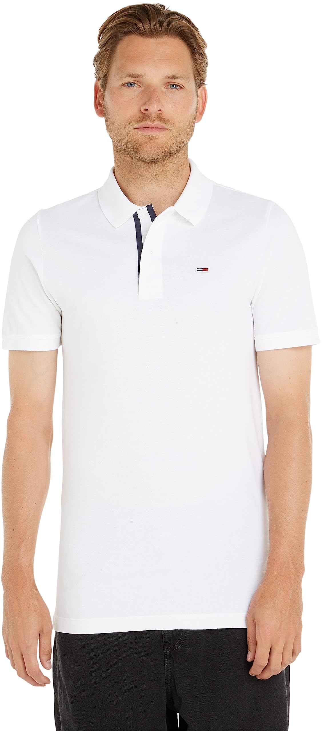 Tommy Jeans TJM Slim Placket Polo Dm0dm15370 Men's Short Sleeve Polo Shirts