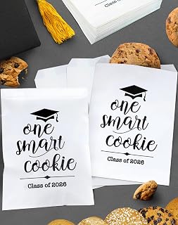 ANTING Class of 2026 One Smart Cookie Graduation Party Favors Bags,Graduation Grad Party Treat Bags for College Senior High Kindergarten School (100)