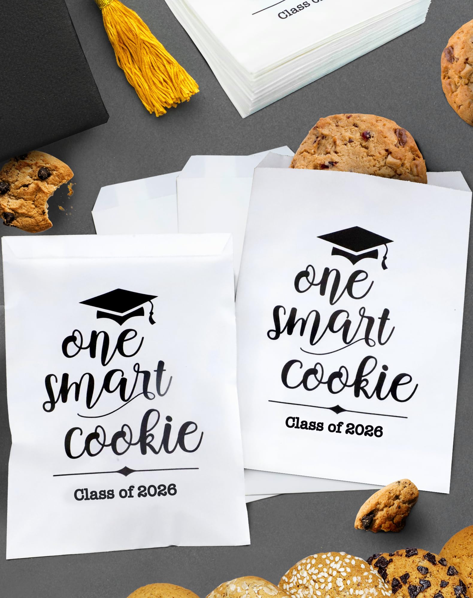 ANTING Class of 2026 One Smart Cookie Graduation Party Favors Bags,Graduation Gr