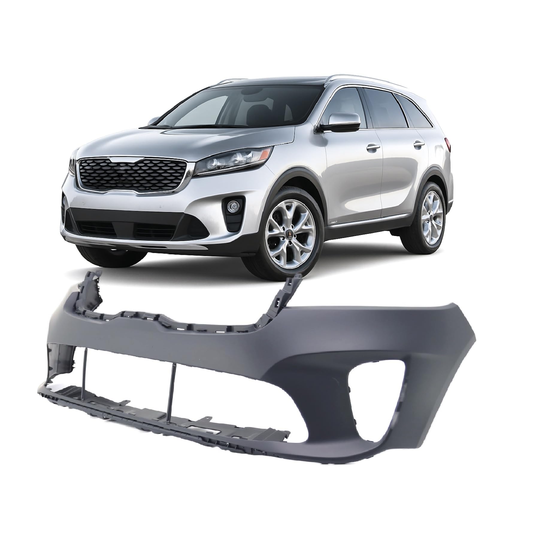 FitParts Compatible with Kia Sorento 2019–2020 Front Bumper Cover | Primed, With