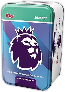 Topps Flagship Premier League 2026/27 Trading Cards - Super Tin 2 | Each Super Tin contains 50 cards including 3 On-Fire cards and 2 exclusive Blue Voltage parallels!