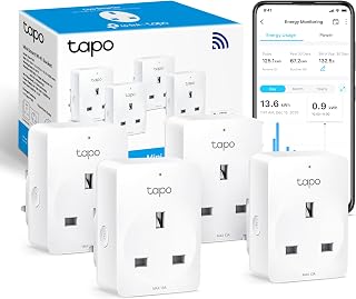 Tapo TP11(4-pack) Smart Plug, Energy Monitoring Compact WiFi Plug | Energy Monitoring, Compact Design, Auto-Off & Away Mode, Voice Control with Google & Alexa, Easy Setup, No Hub Required
