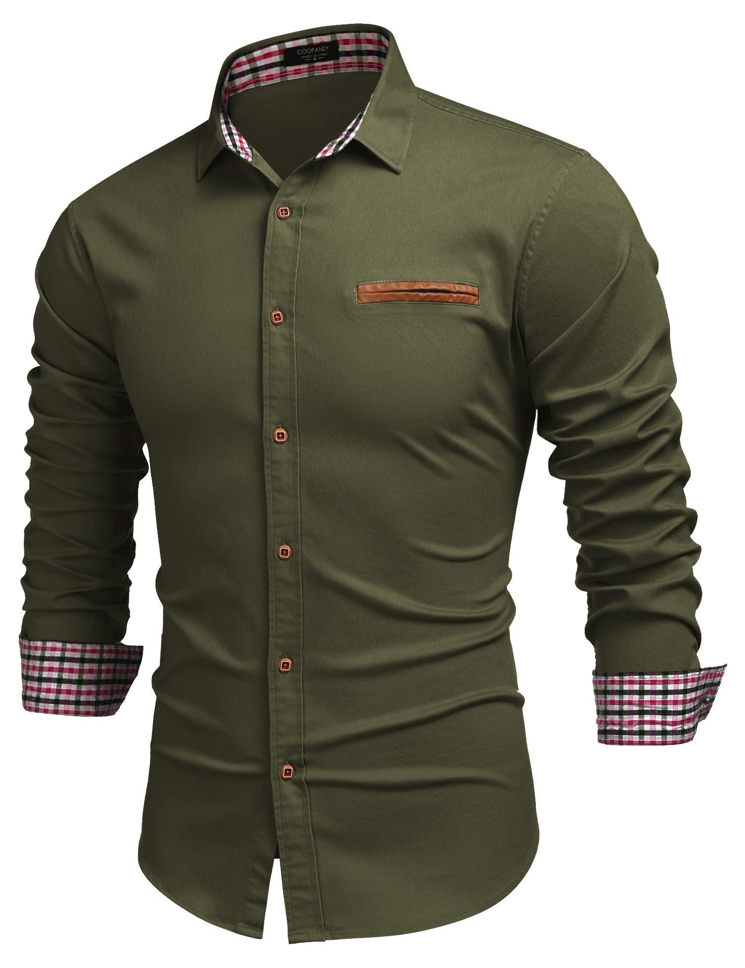 COOFANDY Men's Casual Shirt Button Down Shirts Dress Shirt Long Sleeve Denim Wor