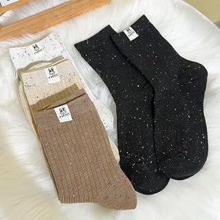 2 Pairs Women's Polka Dot Socks Autumn Winter Half Tube Socks Rabbit Warm Cotton