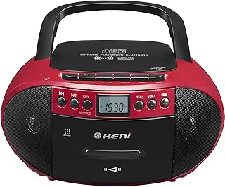 G Keni CD Cassette Player Combo, Boom Box with CD Player & AM/FM Radio | CD & Cassette Tape Player, AM/FM Radio, Bluetooth, USB Playback, Cassette Recording, Portable Design, AC/Battery Powered