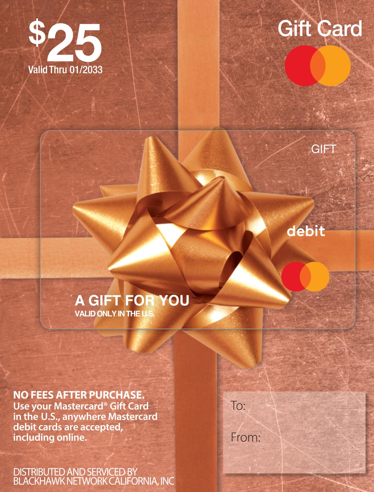 MasterCard Physical Gift Card -$25 (plus $3.95 Purchase Fee)