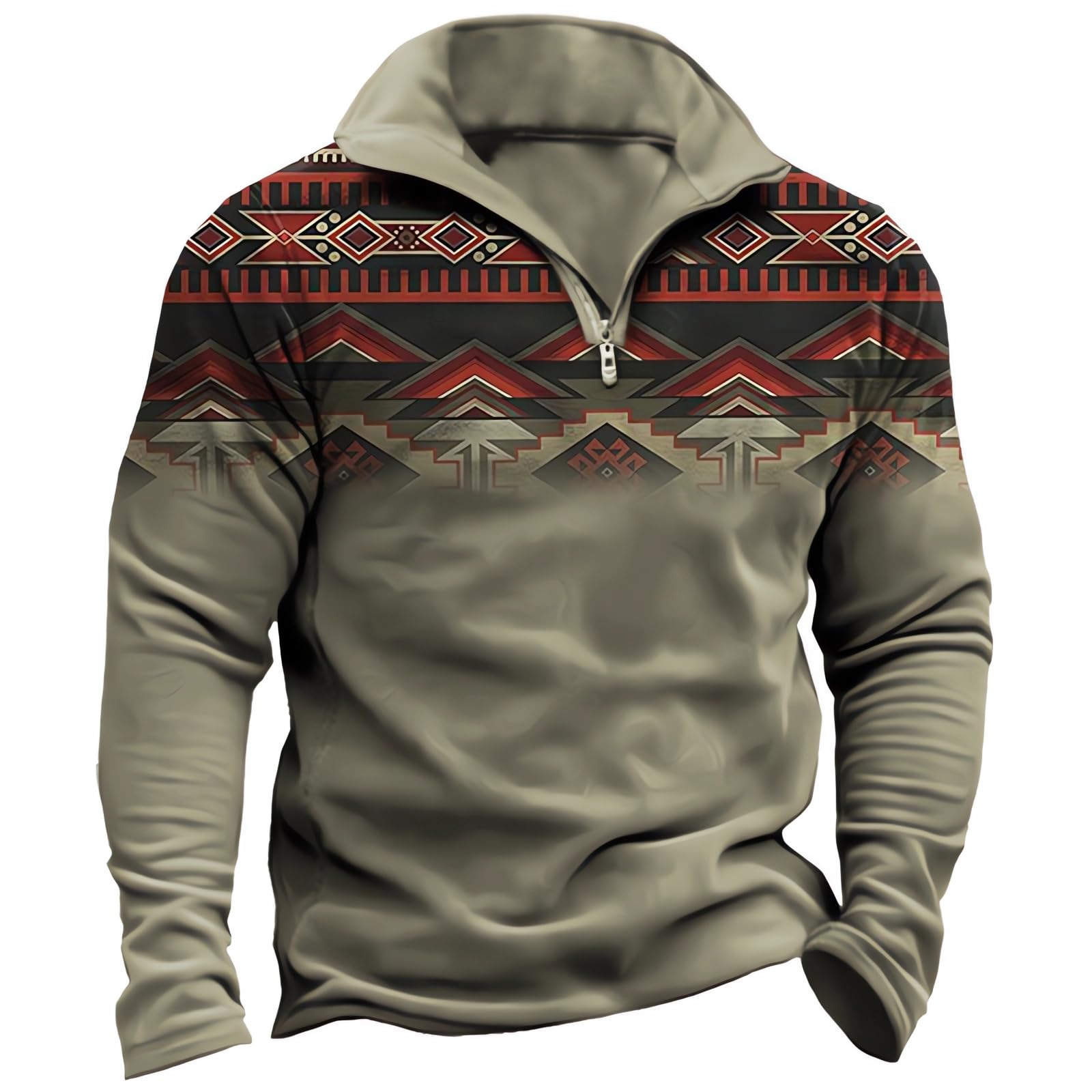 HOTYD Aztec Cowboy Mens Hoodie Vintage Graphic Western Hoodies Casual Long Sleev