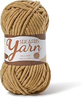 Chenille Yarn for Crocheting Plush Blanket Crochet Yarn Light Coffee