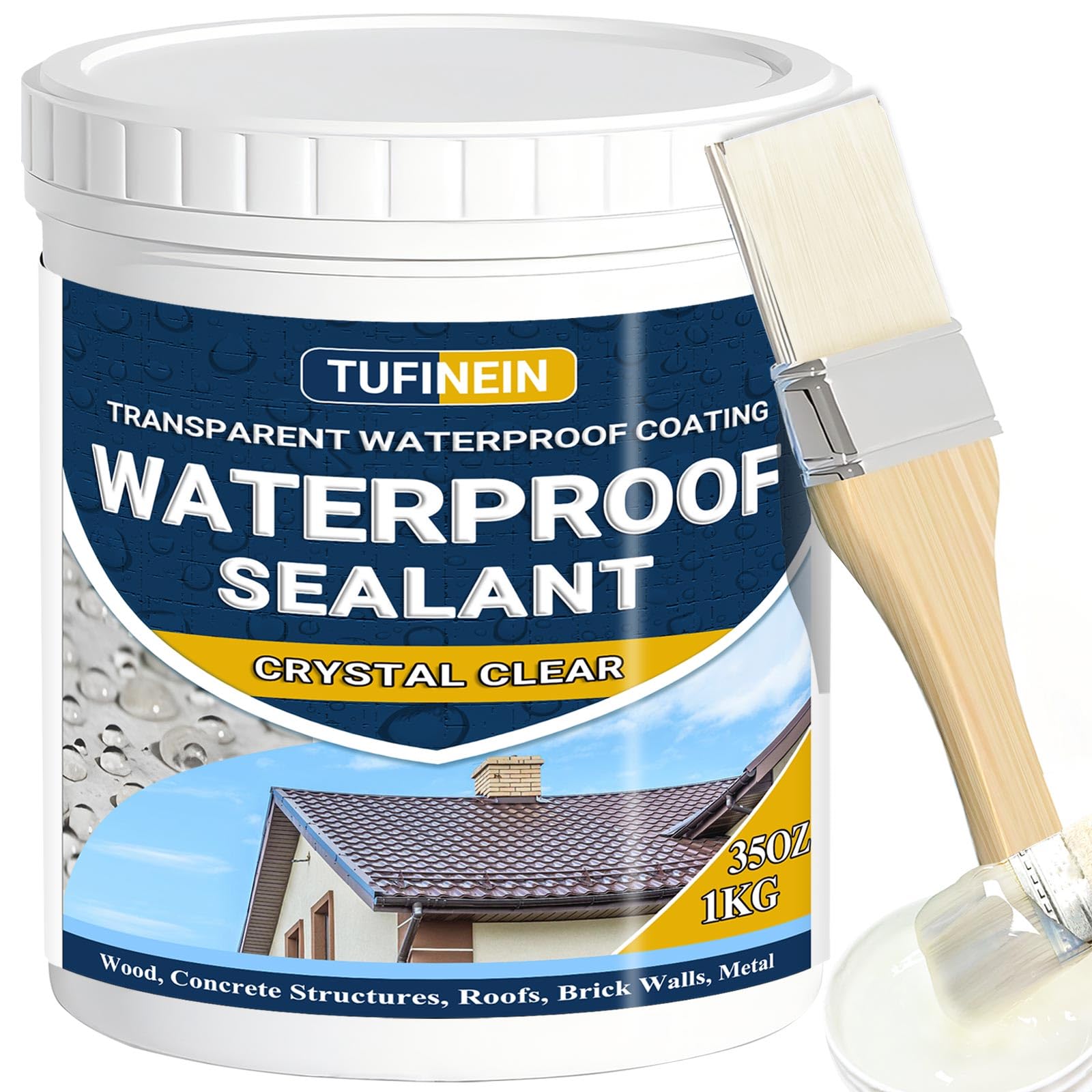 Sigillante Impermeabile Liquido 1KG, TUFINEIN Rivestimento Impermeabile Traspare