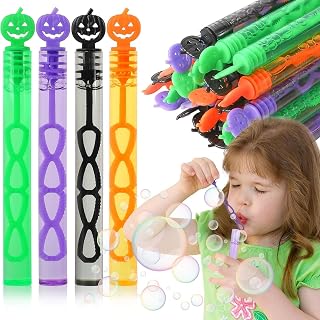 CCINEE Mini Halloween Bubble Wand,16pcs Pumpkin Bubble Wands Party Favor for Kids Halloween Trick or Treat Goodie Bag Stuffer Filler Classroom Prize