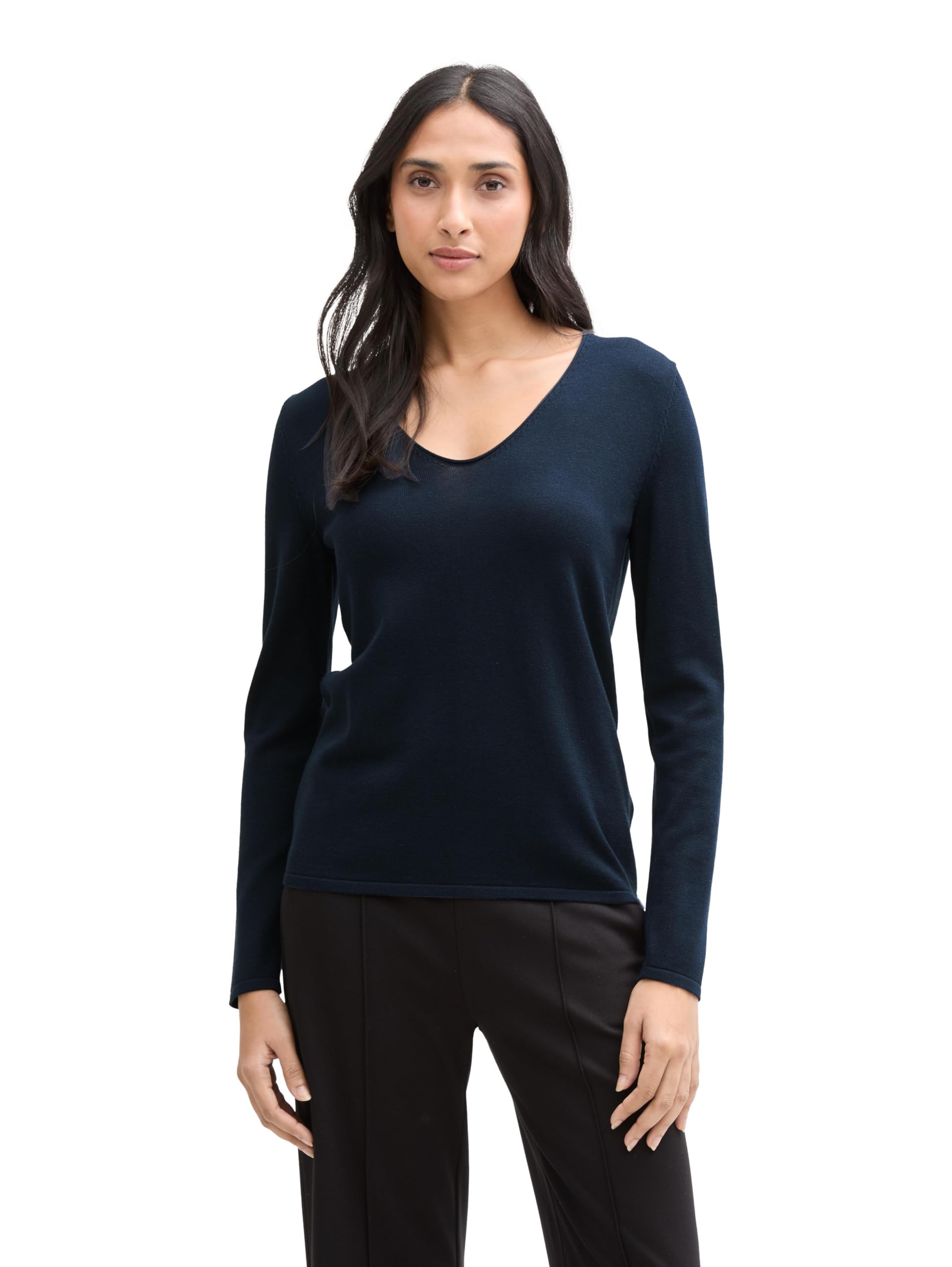 Tom Tailor Women's Basic V-Neck Pullover