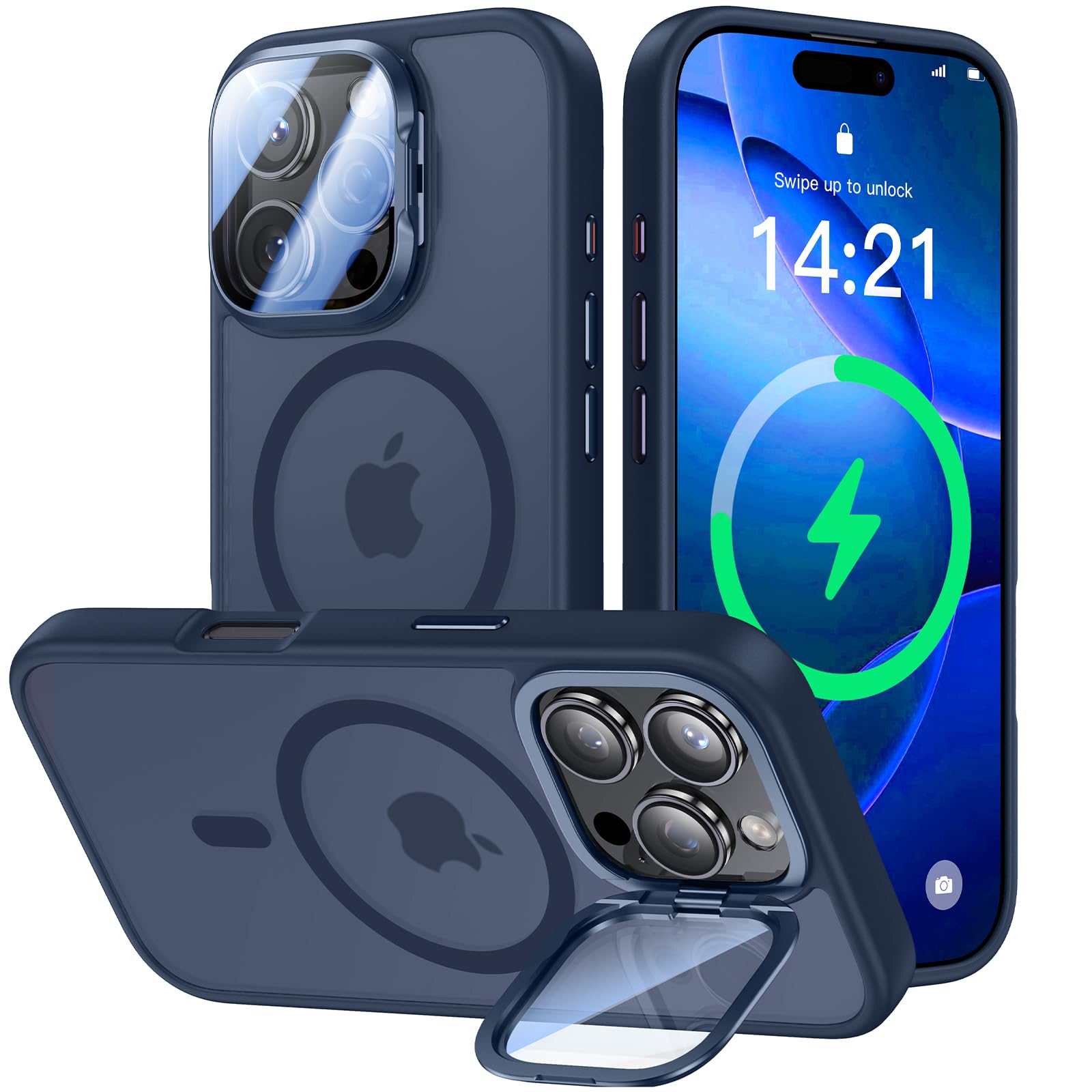 [Upgraded] for iPhone 16 Pro Case with Camera Cover Stand [Fit for MagSafe][9H C