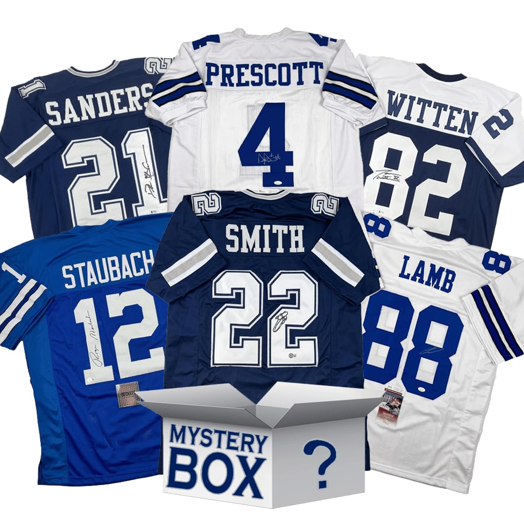 Autographed Dallas Football Jersey Mystery Box, PSA JSA or Beckett COA | Individ