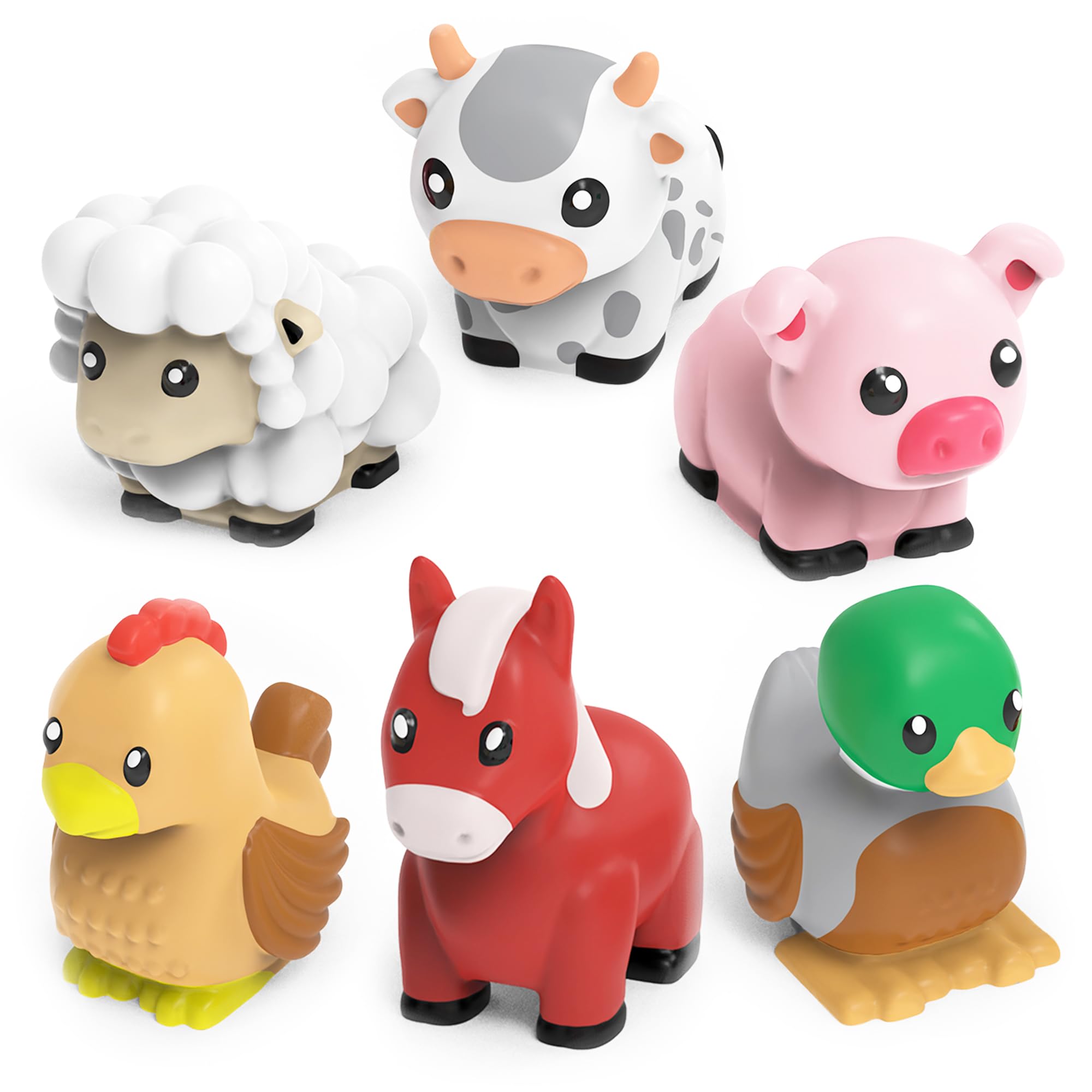 Tub Works® Barnyard™ Mold Free Bath Toys, 6 Pack | Sealed, No Hole Bath Toys Des
