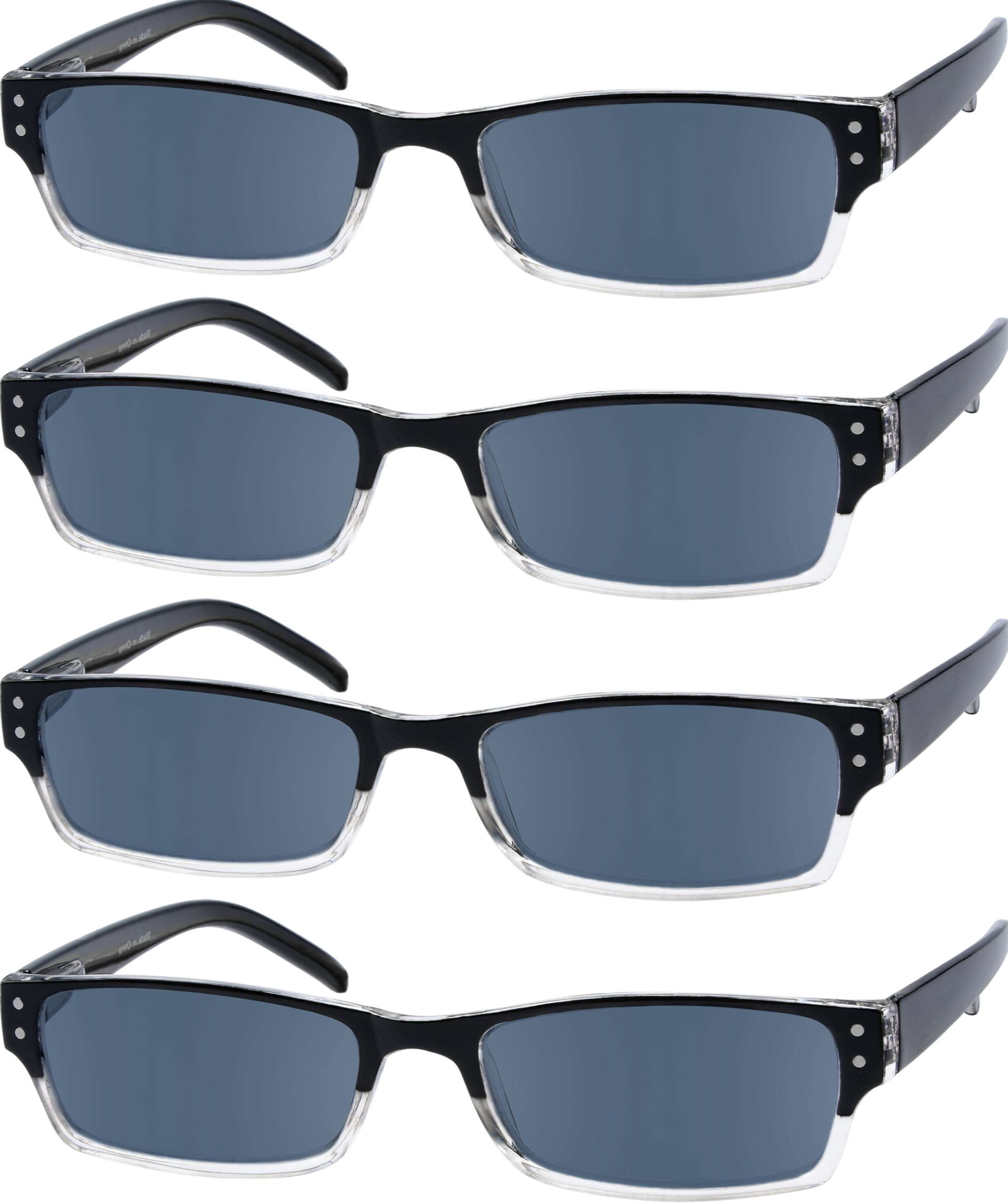eyekepper 4 Pairs Classic Reading Glasses for Women Men Rectangular with Spring 