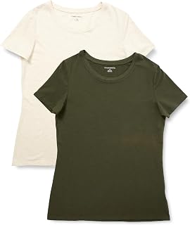 Amazon Essentials Women's Multipack T-Shirt, Regular Fit, Short Sleeve (Crew Neck/V-Neck)