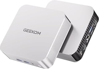 GEEKOM A6 Mini PC, AMD Ryzen 7 6800H,1TB SSD, DDR5 16GB RAM (Up to 96GB) | Enterprise-Ready Performance, High Stability, Dual USB4.0 & Dual HDMI Quad Display for Business/Video Editing/Design/School