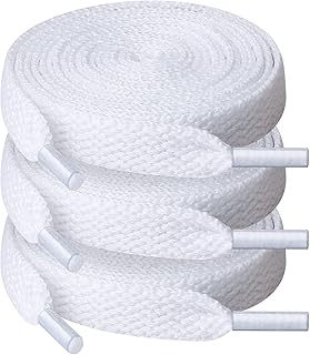 UpUGo 3 Pair Flat Shoe laces, 5/16" Wide Shoelaces | Athletic Running Sneakers Shoes Boot Strings