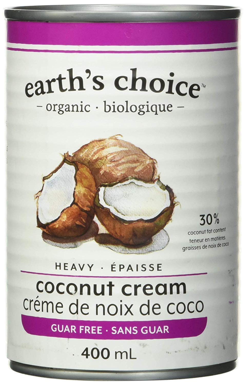 Earth's Choice - Organic Heavy Coconut Cream (30% Fat), Guar Gum Free, Gluten Fr
