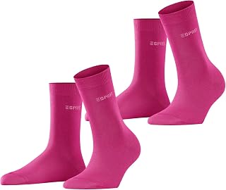 ESPRIT Women's Uni 2-Pack Breathable Cotton Socks